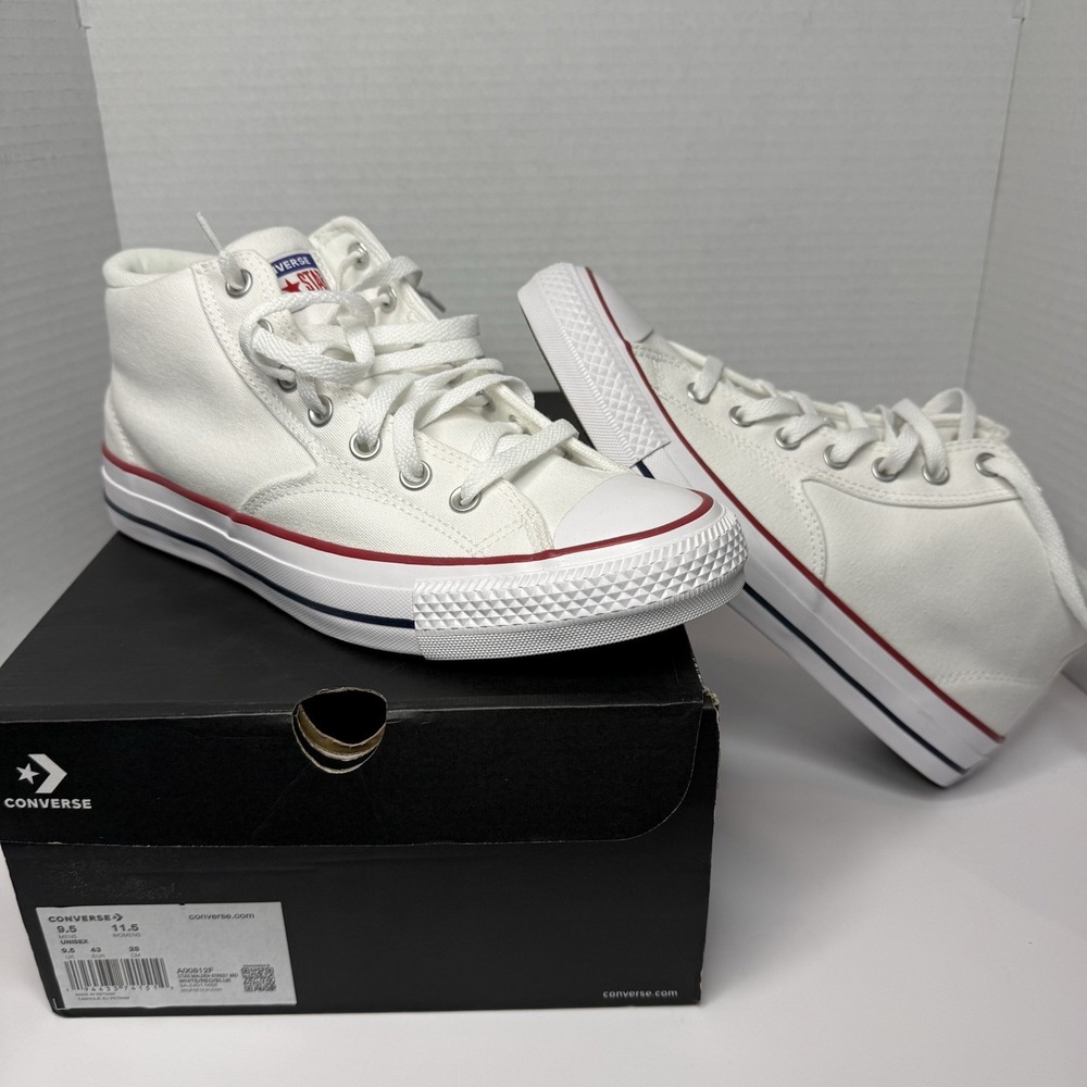 Converse CTAS Malden Street Mid White Red Blue Men 9.5 Women 11.5 New